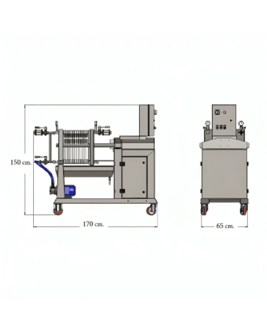 Filter with motorized closing