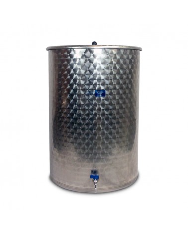 Stainless steel tank with flat bottom and dust cover