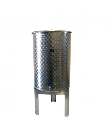 Stainless steel tank with flat bottom and dust cover