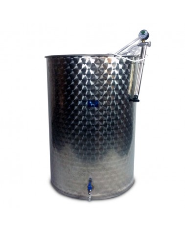 Stainless steel tank with flat bottom and floating lid