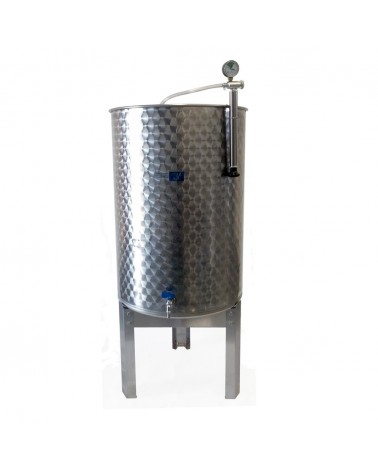 Stainless steel tank with flat bottom and floating lid