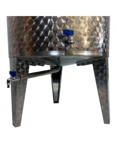 Stainless steel tank with conical bottom and dust cover