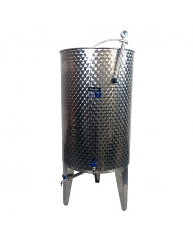 Stainless steel tank with conical bottom and floating lid - up to 2,000 litres