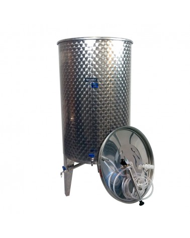 Stainless steel tank with conical bottom and floating lid - up to 2,000 litres