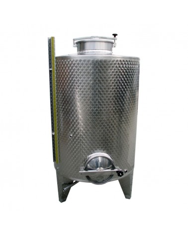 Stainless steel tank with conical bottom and upper door - up to 2,000 litres