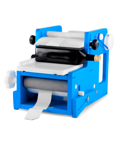 Manual labeller for square bottles