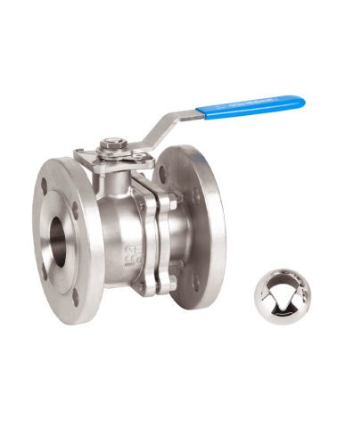 Control valve with "V" ball, 2 pieces DIN flanges