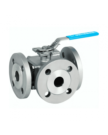 Full bore 3 way ball valve "L" type