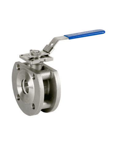 Wafer type full bore ball valve made of stainless steel