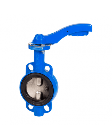 Wafer type butterfly valve with flanged mounting − cast iron body