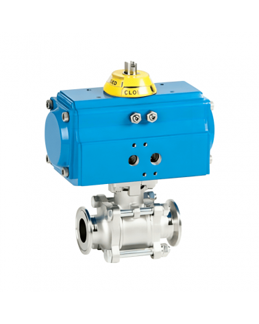 3 piece ball valve (Clamp) with GNP actuator