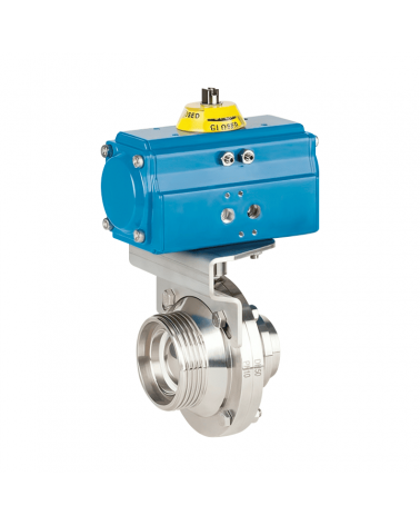 Ball valve threaded/welding ends with single-acting pneumatic actuator