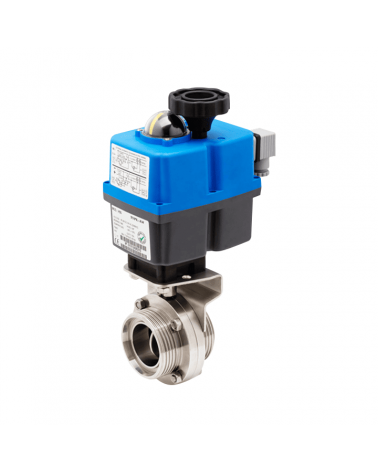 Butterfly valve threaded ends with single-phase electric actuator