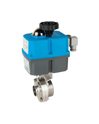 Butterfly valve threaded/welded ends with single-phase electric actuator