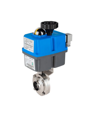 Butterfly valve weld/weld ends with single-phase electric actuator