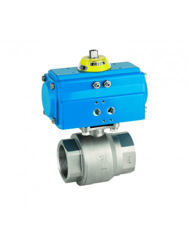 2-piece ball valve with single-acting pneumatic actuator