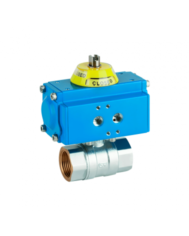 2-piece ball valve with single-acting pneumatic actuator