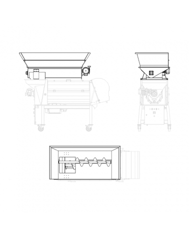 Stainless steel destemmer DSH for BINS or PALLOTS