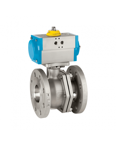 2-piece flanged ball valve with single-acting pneumatic actuator