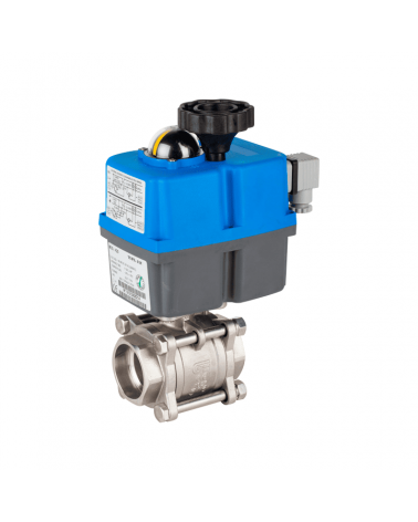 3-piece ball valve with single-phase electric actuator