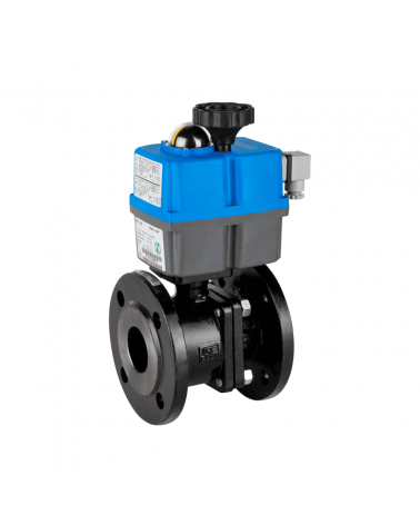 2-piece flanged ball valve with single-phase electric actuator