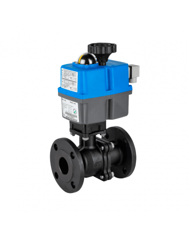 2-piece flanged ball valve with single-phase electric actuator