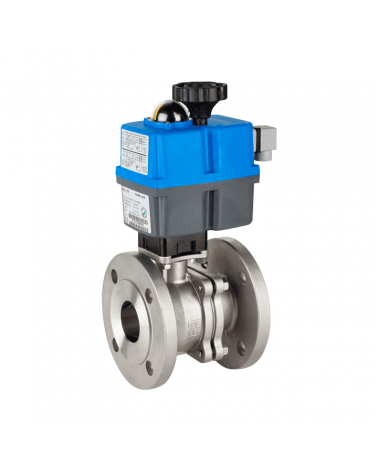 2-piece flanged ball valve with single-phase electric actuator