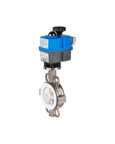 Stainless steel Wafer type butterfly valve with single-phase electric actuator