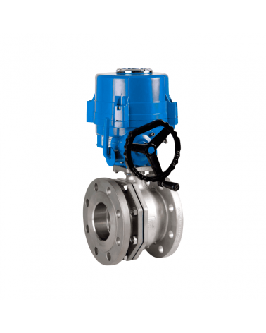 Flanged 2-piece ball valve with three-phase electric actuator