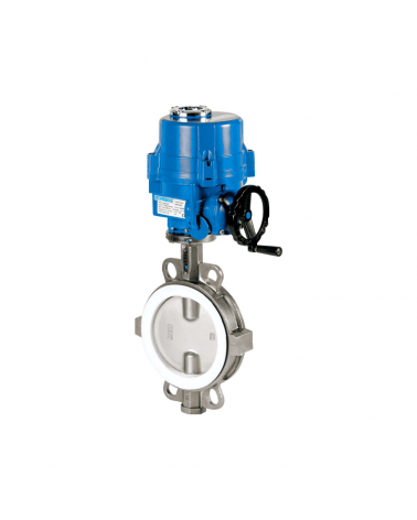 Stainless steel Wafer type butterfly valve with three-phase electric actuator