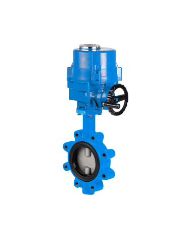 Butterfly valve type LUG DIN with three-phase electric actuator