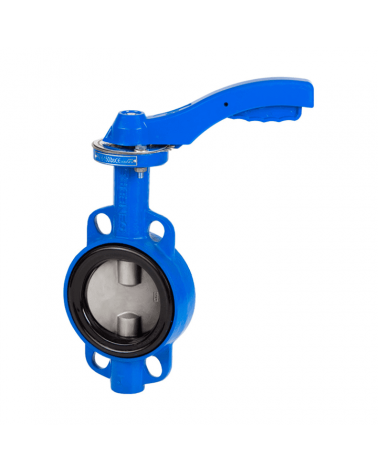 Wafer type butterfly valve with ANSI flanged mounting − cast iron body