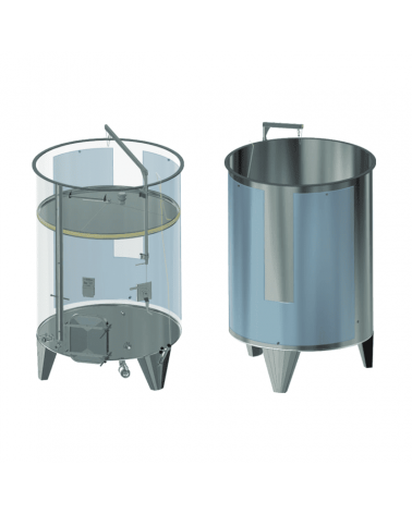 Stainless steel tank with floating lid PZPK