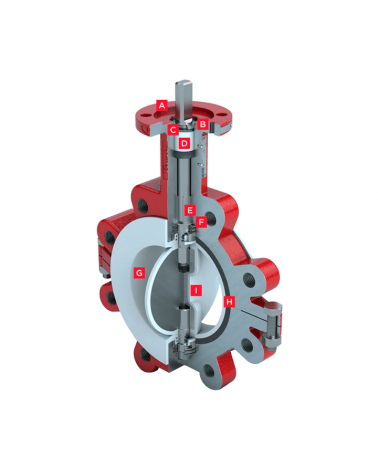Lug type butterfly valve with PTFE lining − 2-Cx