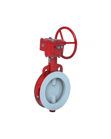 Wafer type butterfly valve with PTFE lining − 2-Cx