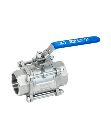 Full bore ball valve 3 pieces