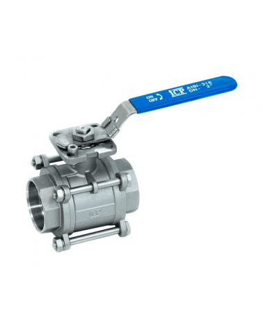 Full bore ball valve 3 pieces
