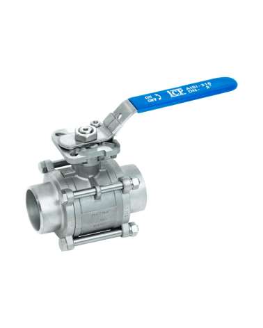 Full bore ball valve 3 pieces