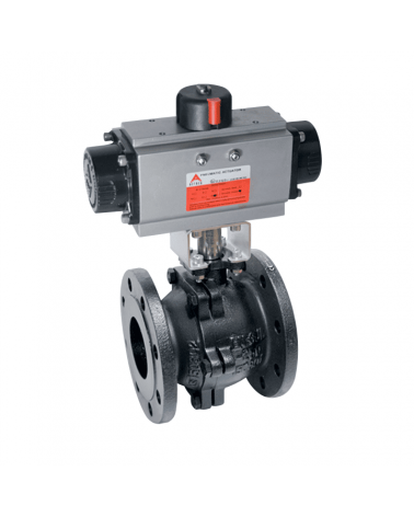 2 piece full bore ball valve with single-acting pneumatic actuator