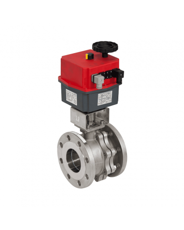 Full bore ball valve 2 pieces with single-phase electrical actuator