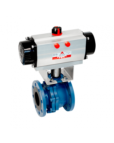 Full bore ball valve 2 pieces with single-acting pneumatic actuator