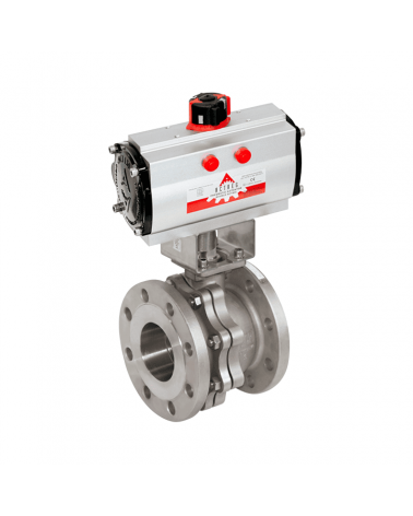 Full bore ball valve 2 pieces with double acting pneumatic actuator