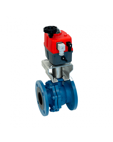 Full bore ball valve 2 pieces with single-phase electrical actuator