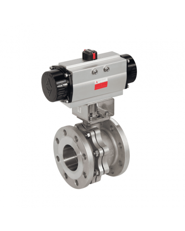 Full bore ball valve 2 pieces with single acting pneumatic actuator