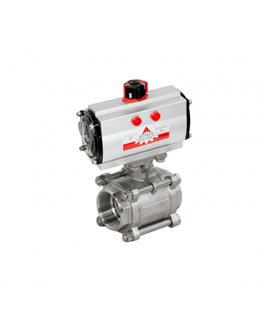 3 piece full bore ball valve with double-acting pneumatic actuator
