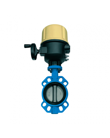 Wafer type butterfly valve with three phase electric actuator