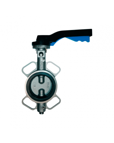 Wafer butterfly valve with centred shaft