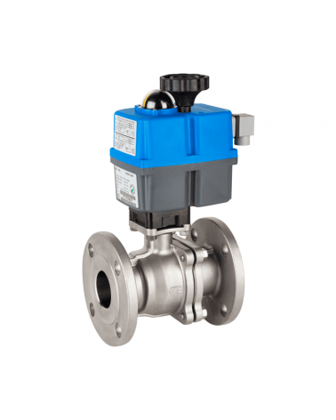 2-piece flanged ball valve with single-phase electric actuator