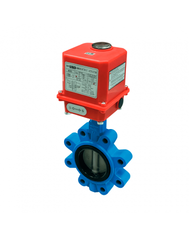 Lug type butterfly valve with single phase electric actuator